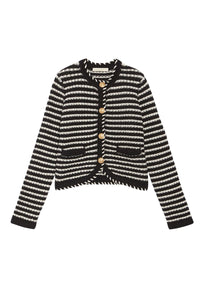 Gilet Daya en laine - Noir & Écru