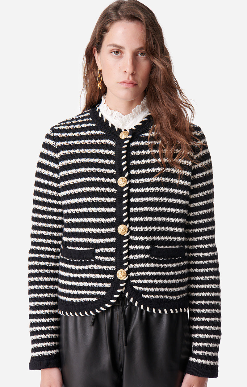 52 QTY NEW // NOIR/ECRU / Gilet Daya - NOIR/ECRU
