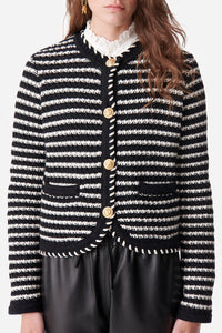 Gilet Daya en laine - Noir & Écru