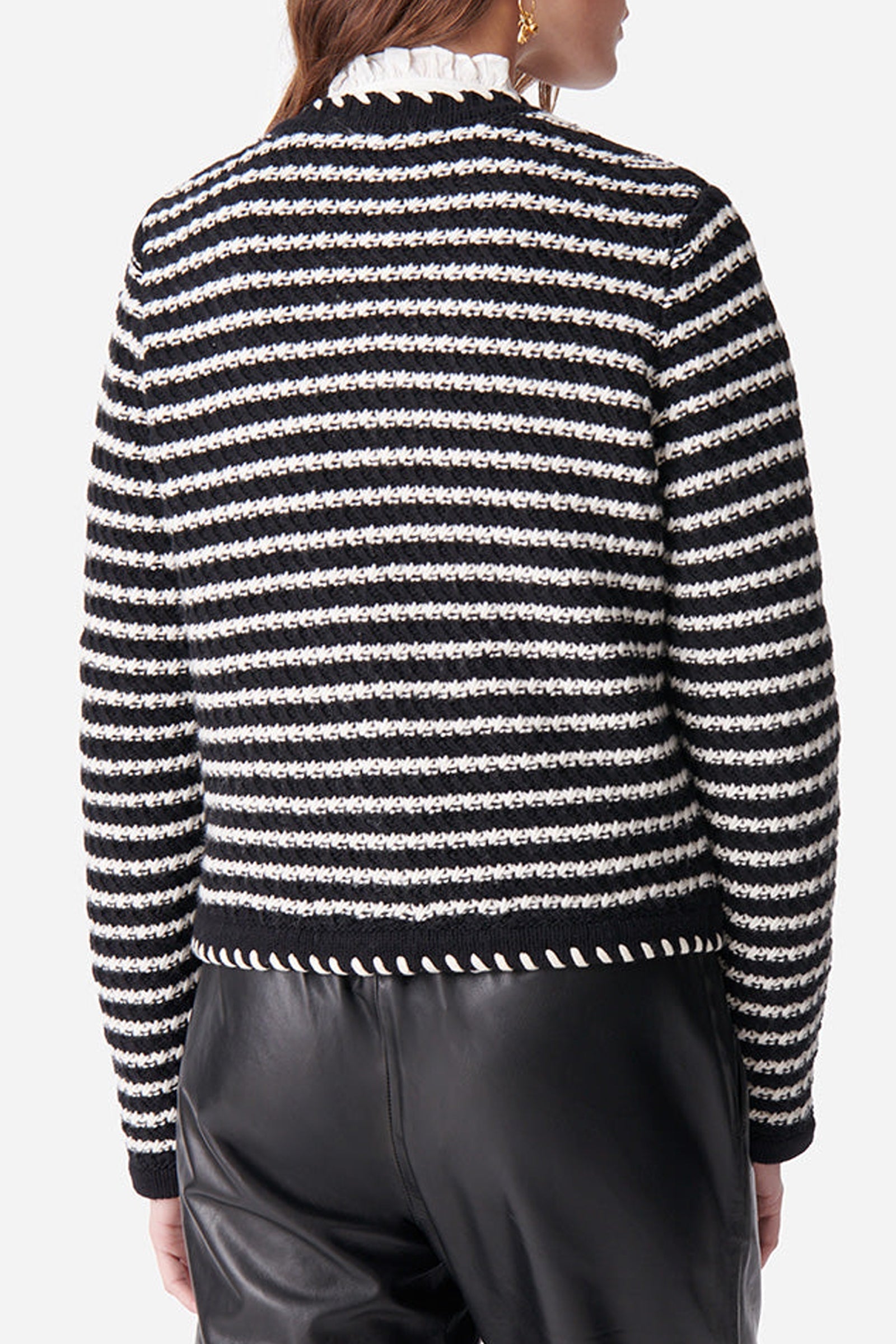 Gilet Daya en laine - Noir & Écru