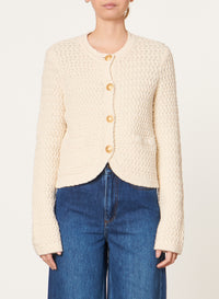 26 QTY NEW // ECRU / Cardigan Dorina - ECRU