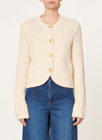 Cardigan Dorina en laine - Écru