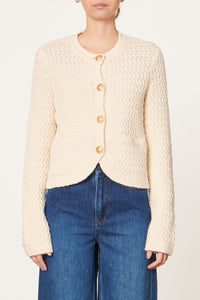 Cardigan Dorina en laine - Écru