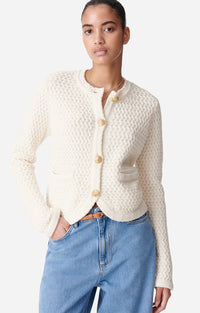 26 QTY NEW // ECRU / Cardigan Dorina - ECRU