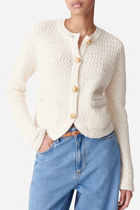 Cardigan Dorina en laine - Écru
