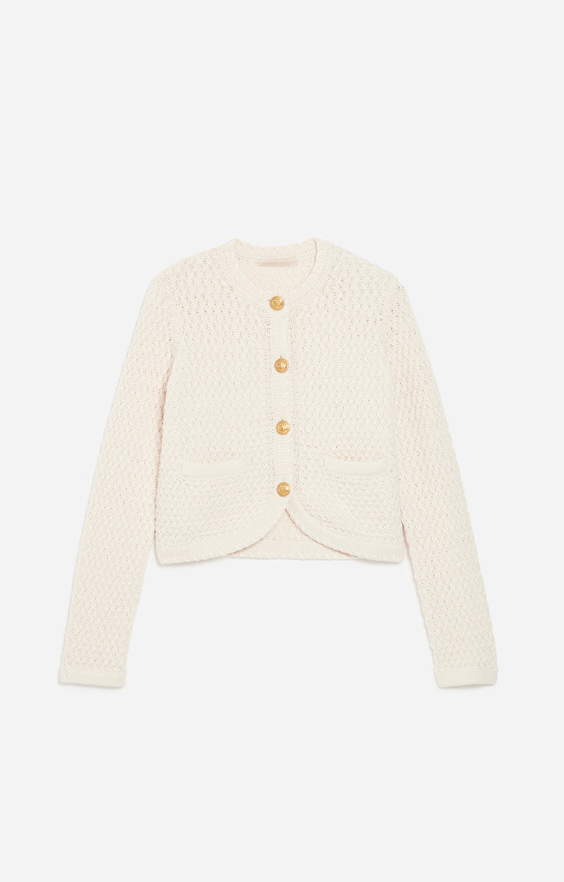 26 QTY NEW // ECRU / Cardigan Dorina - ECRU