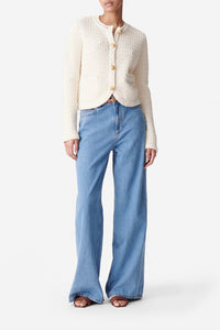 Cardigan Dorina en laine - Écru