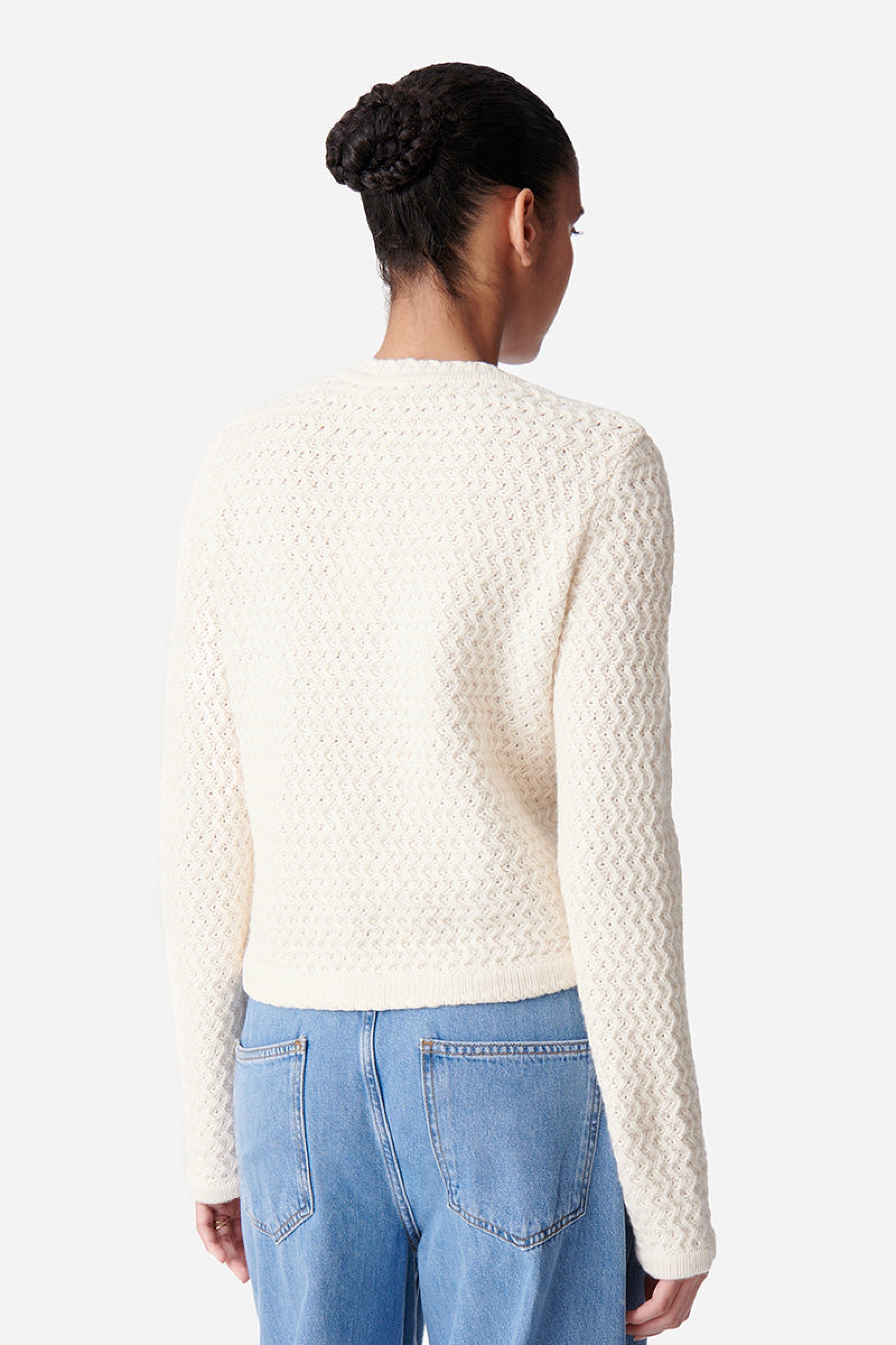 Cardigan Dorina en laine - Écru