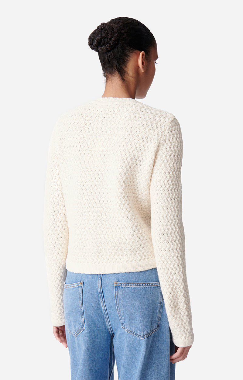 Cardigan Dorina en laine - Écru