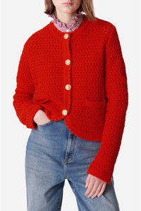 Gilet Dorina en laine - Coquelicot