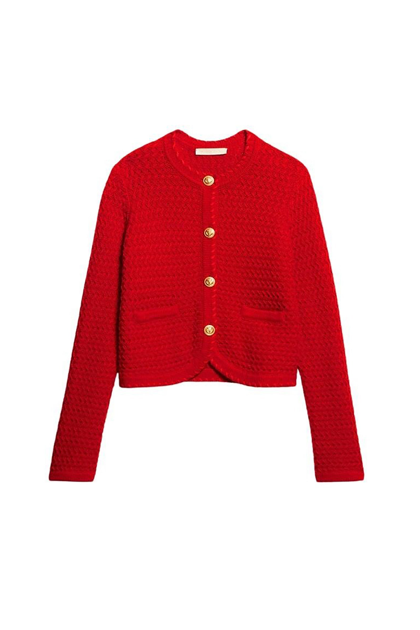 Gilet Dorina en laine - Coquelicot