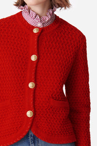 Gilet Dorina en laine - Coquelicot