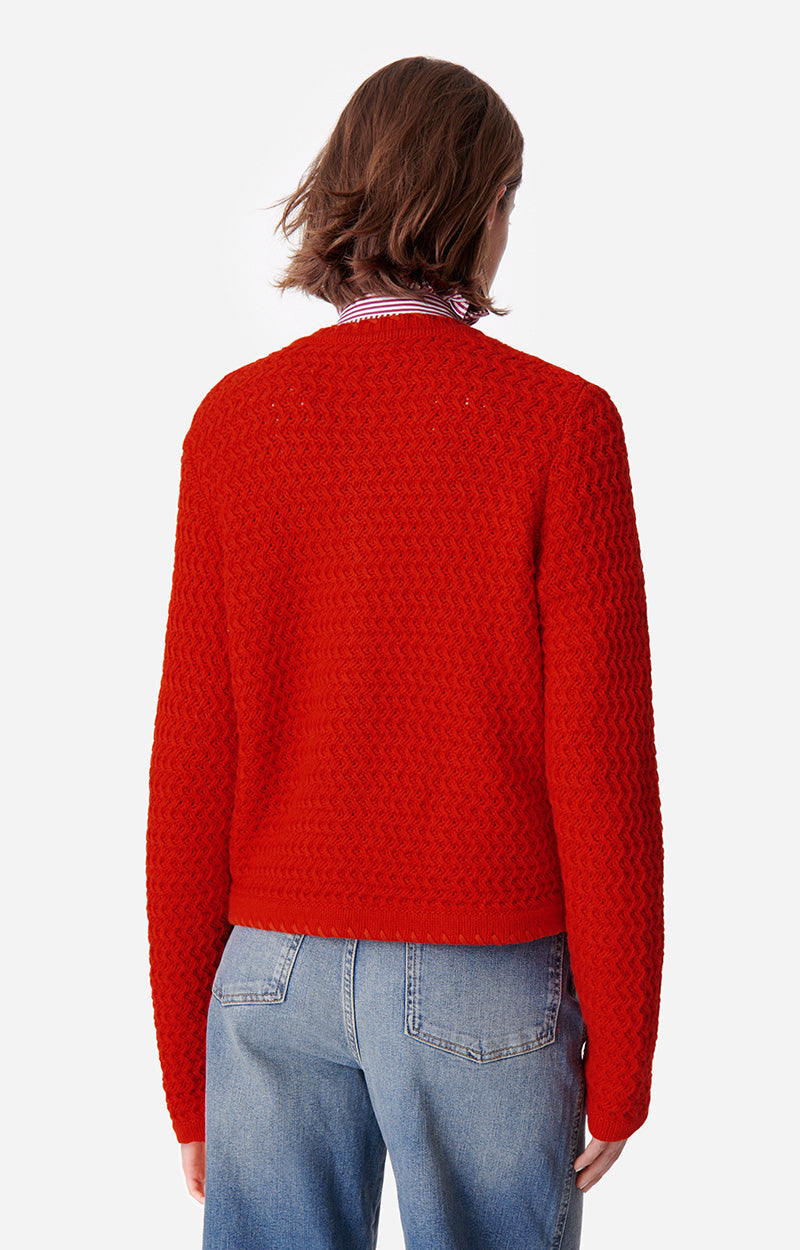 Gilet Dorina en laine - Coquelicot