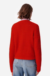 Gilet Dorina en laine - Coquelicot