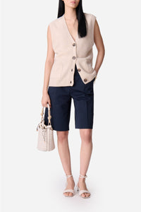 Cardigan sans manches Dashley en laine - Écru