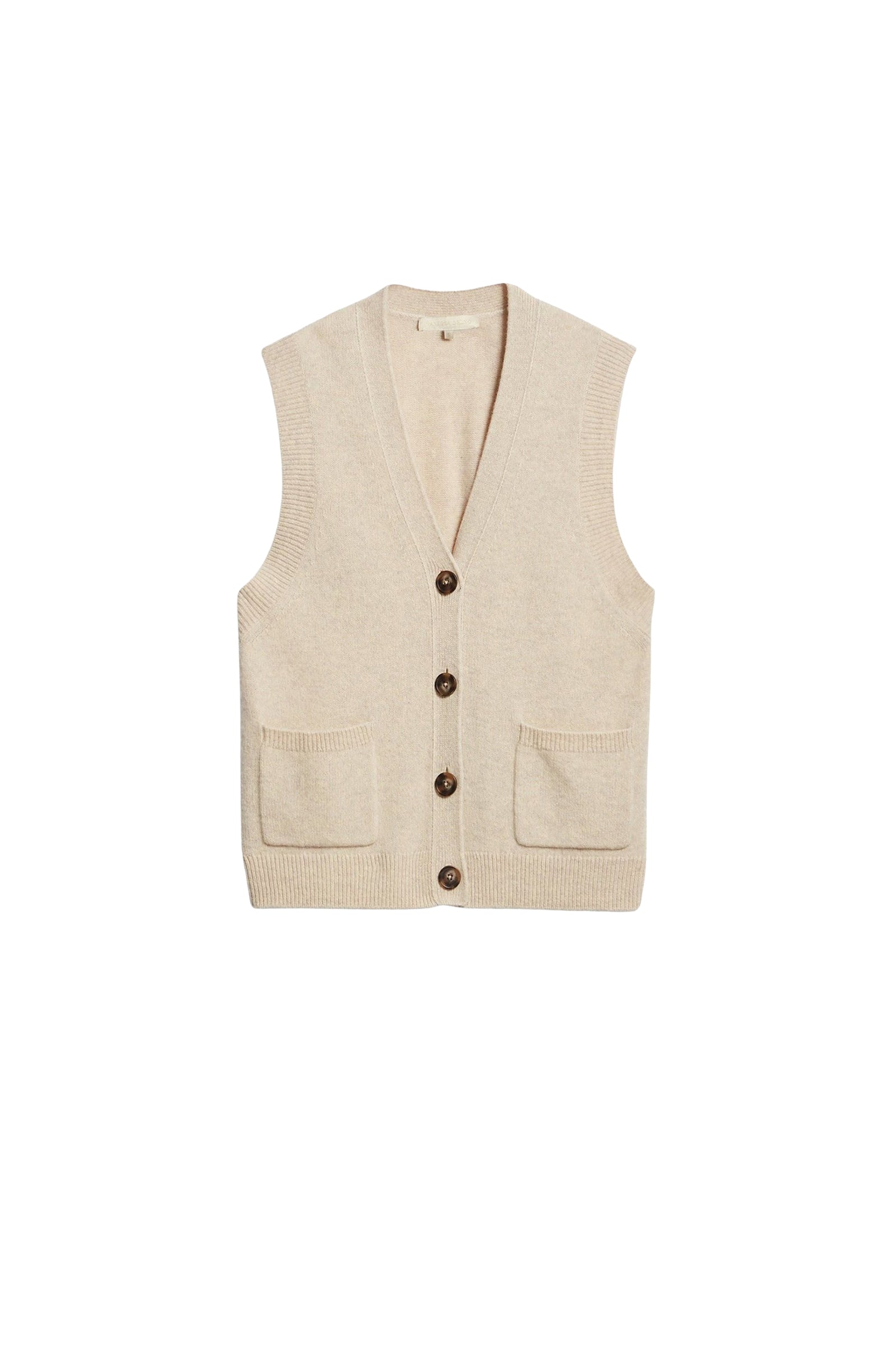 Cardigan sans manches Dashley en laine - Écru