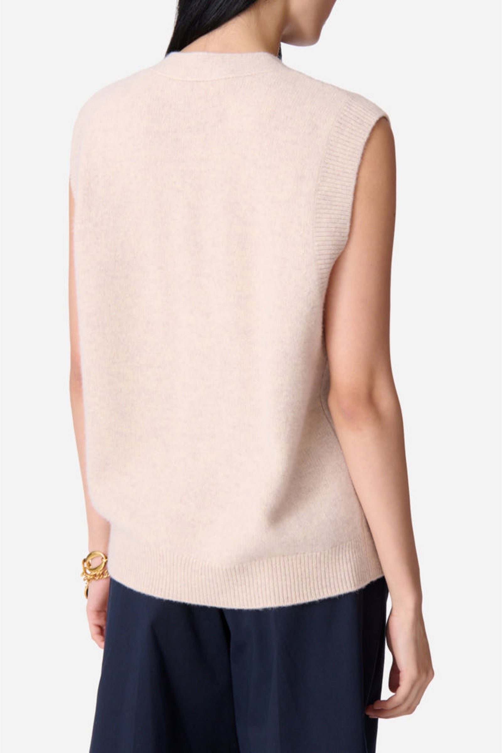Cardigan sans manches Dashley en laine - Écru