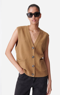 19 QTY NEW // CAMEL / Gilet Dashley - CAMEL