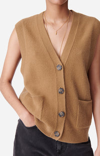 Gilet Dashley en laine - Camel