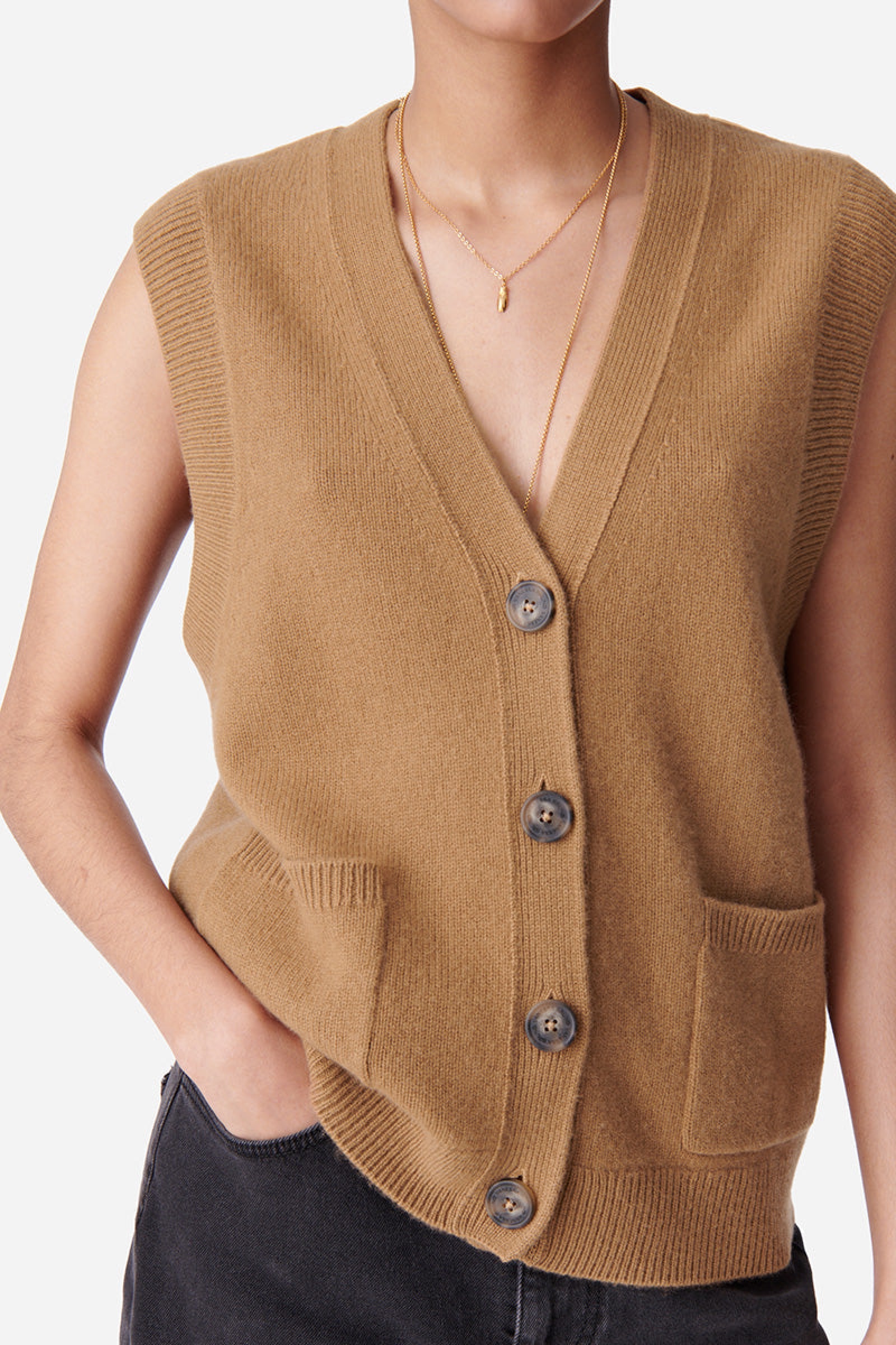 Gilet Dashley en laine - Camel