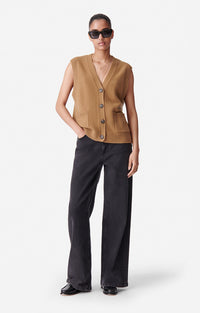 19 QTY NEW // CAMEL / Gilet Dashley - CAMEL