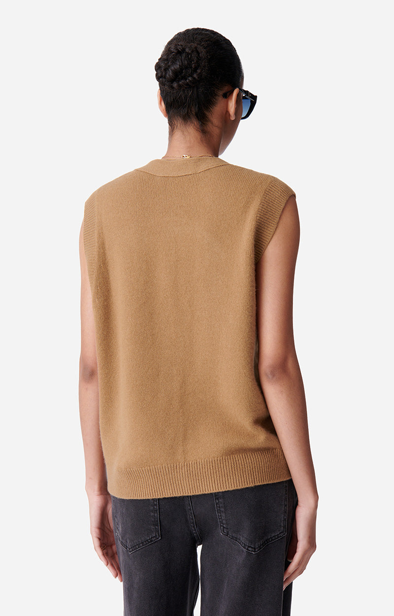 Gilet Dashley en laine - Camel