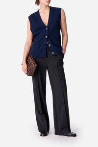 Cardigan sans manches Dashley en laine - Marine