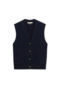 Cardigan sans manches Dashley en laine - Marine