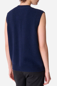 Cardigan sans manches Dashley en laine - Marine
