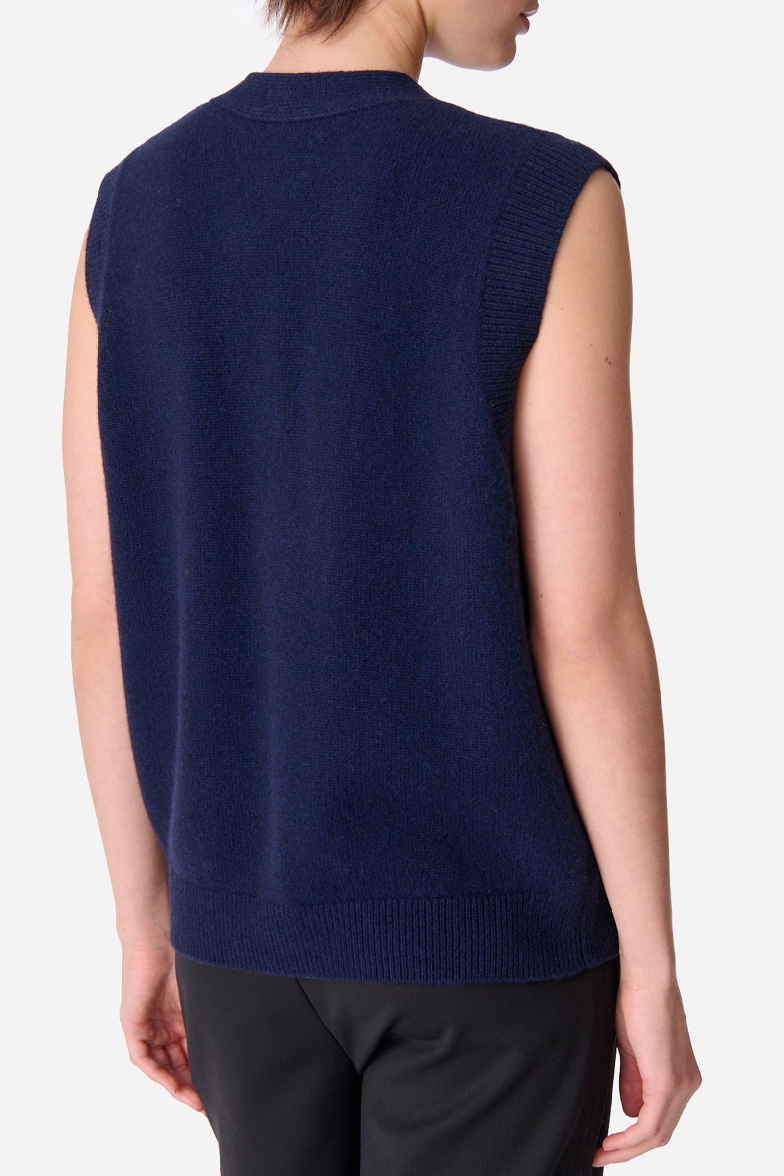 Cardigan sans manches Dashley en laine - Marine