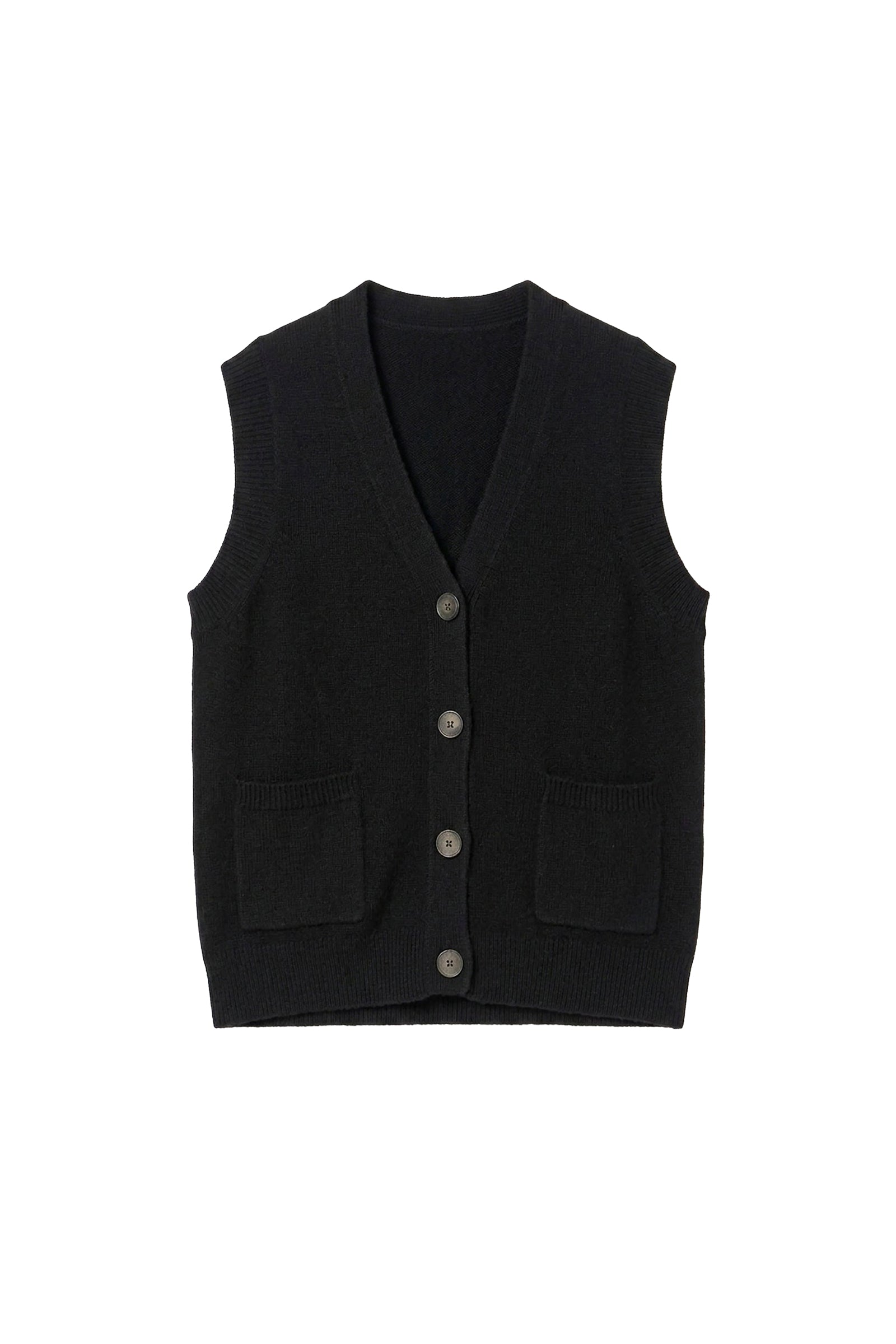 Cardigan sans manches Dashley en laine - Noir