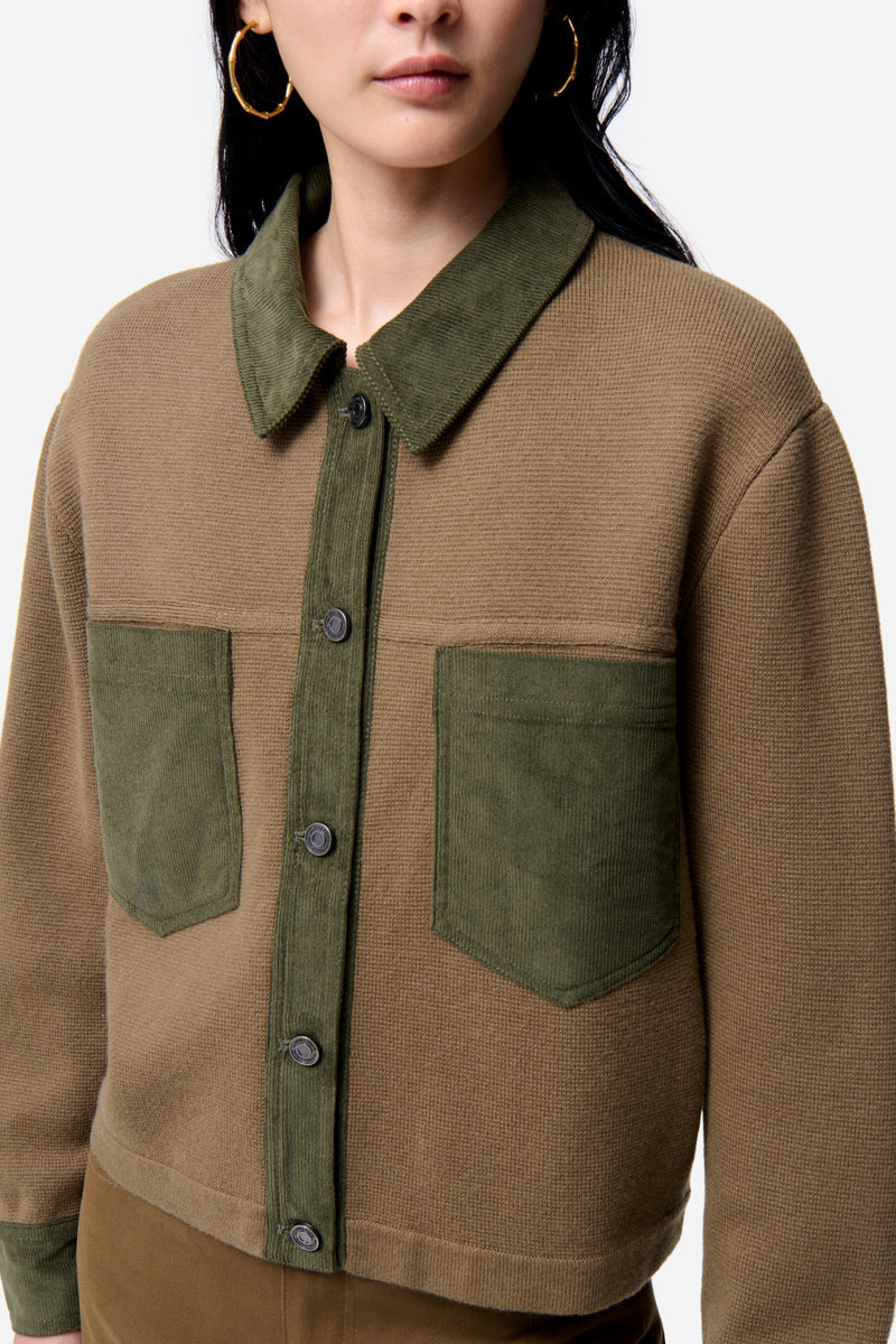 Cardigan Denver en laine - Kaki