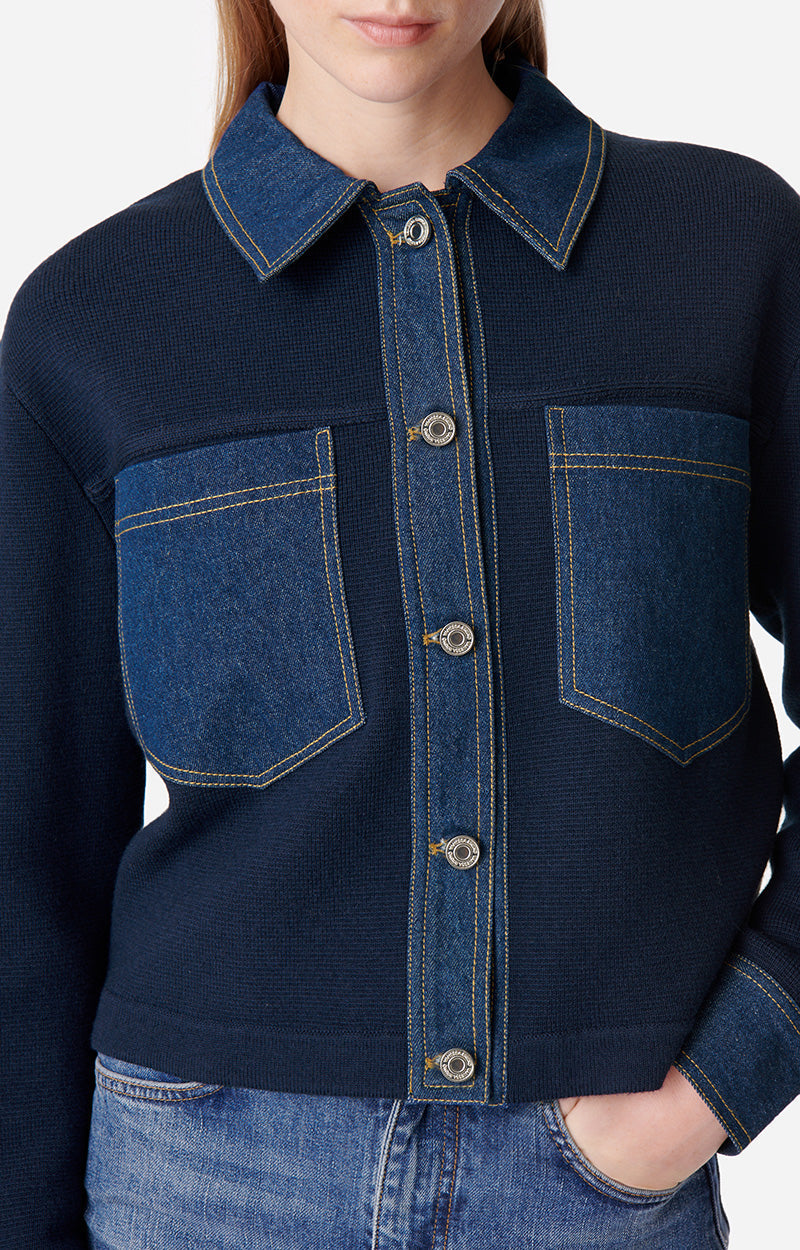 Veste Denver en laine - Bleu