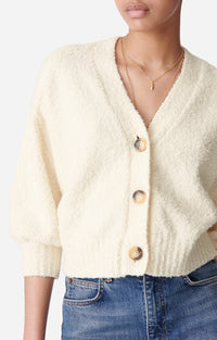 26 QTY NEW // ECRU / Cardigan Dalinda - ECRU