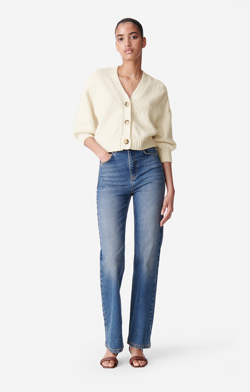 26 QTY NEW // ECRU / Cardigan Dalinda - ECRU