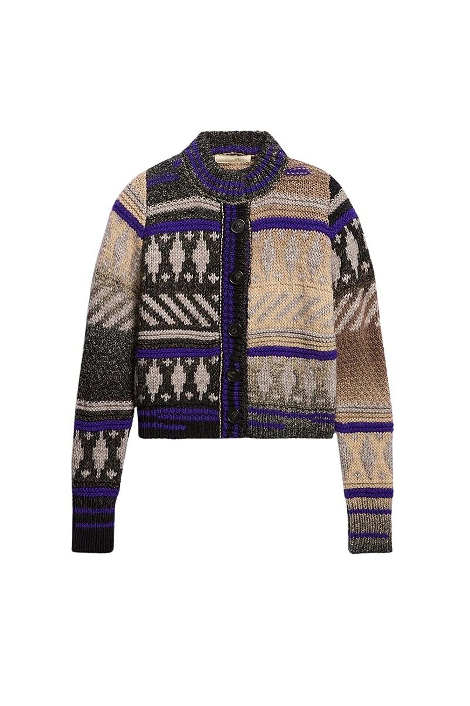 Pull Diamenta en maille de laine et alpaga - Camouflage