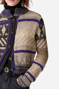 Pull Diamenta en maille de laine et alpaga - Camouflage