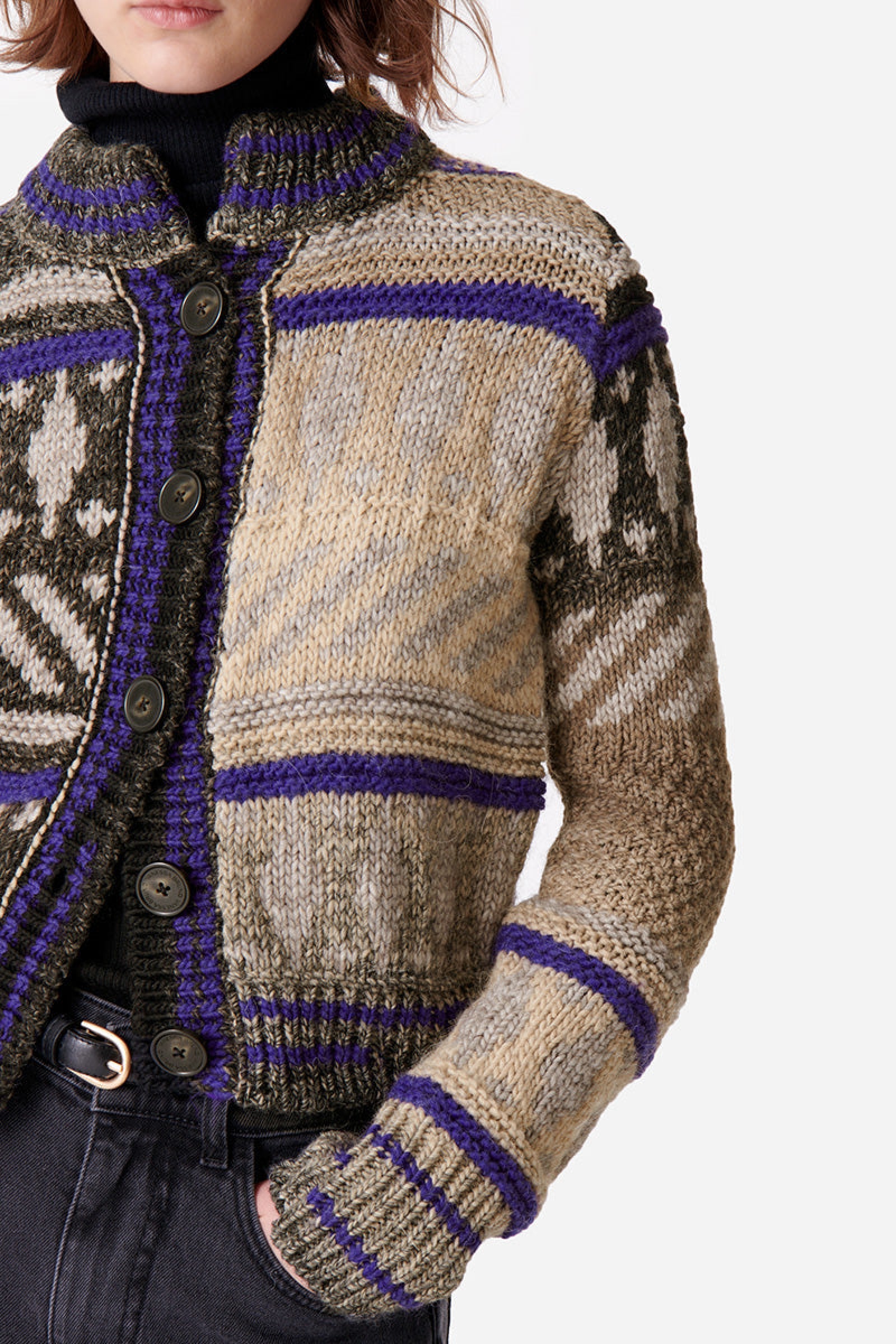 Pull Diamenta en maille de laine et alpaga - Camouflage