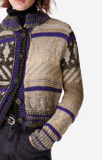 Pull Diamenta en maille de laine et alpaga - Camouflage