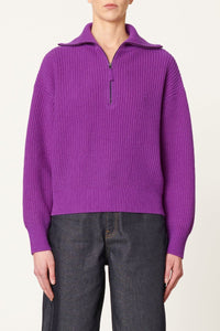 Pull Darsha en laine - Raisin