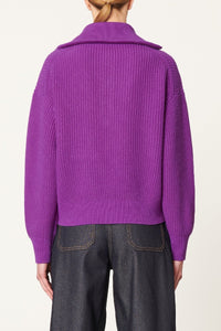 Pull Darsha en laine - Raisin
