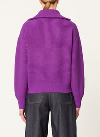 Pull Darsha en laine - Raisin
