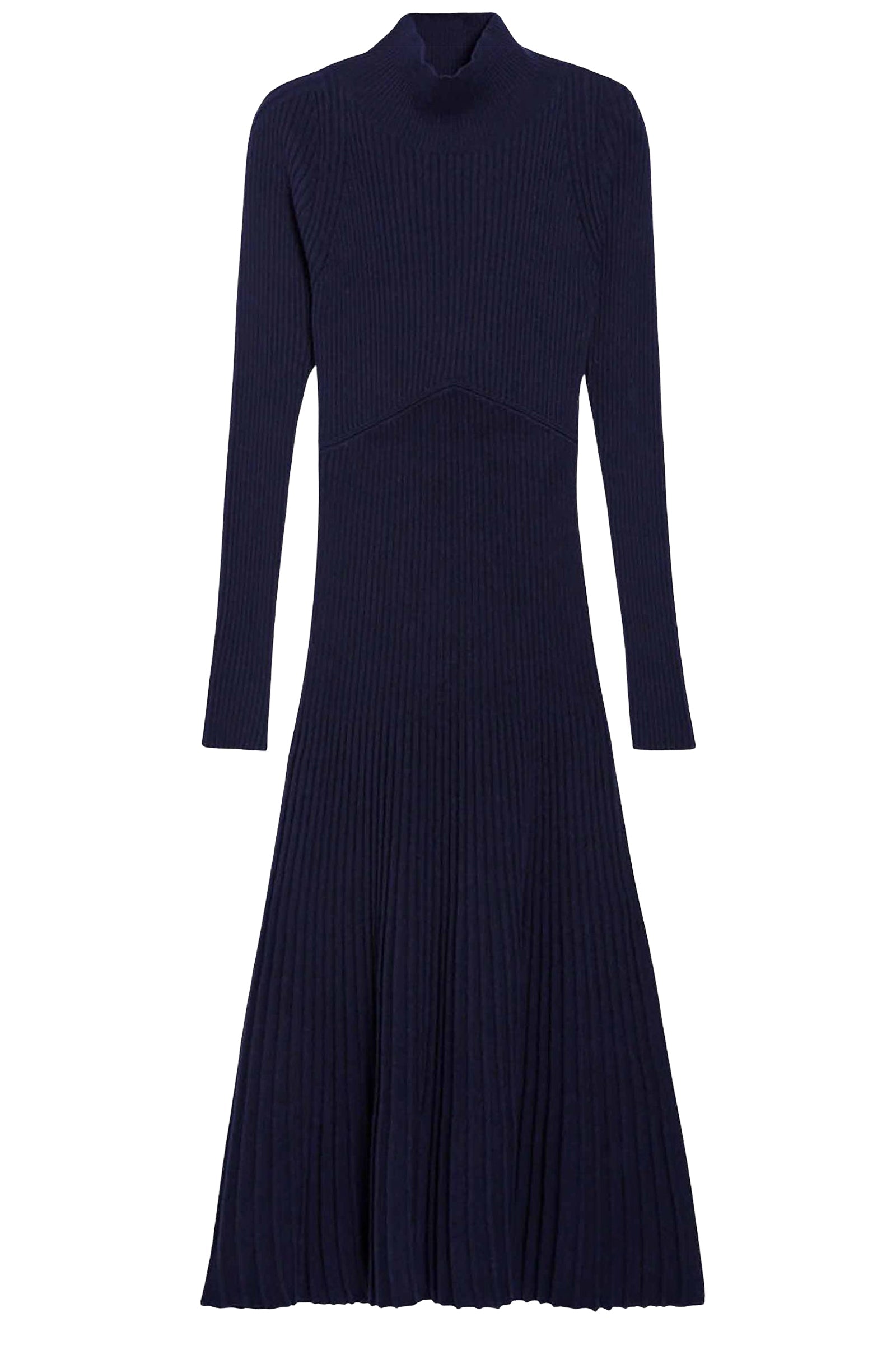 Robe midi Divana en laine mélangée - Marine