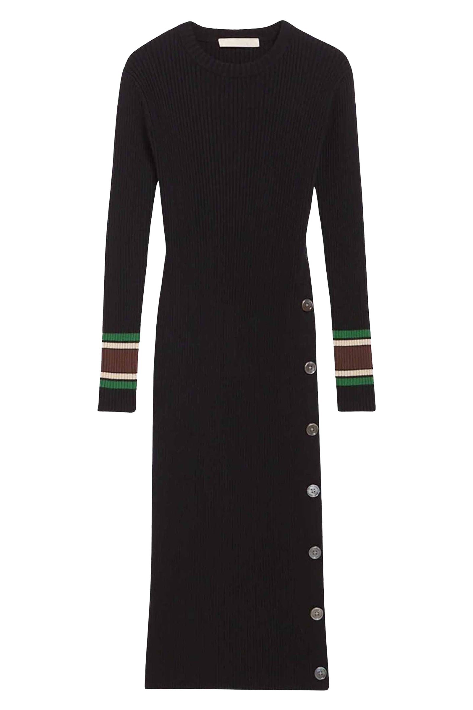 Robe midi Dagmar en laine mélangée - Noir