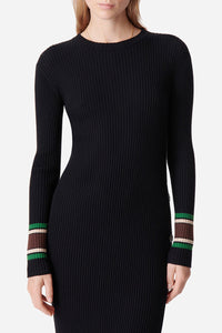 Robe midi Dagmar en laine mélangée - Noir