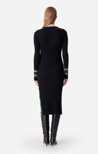 Robe midi Dagmar en laine mélangée - Noir