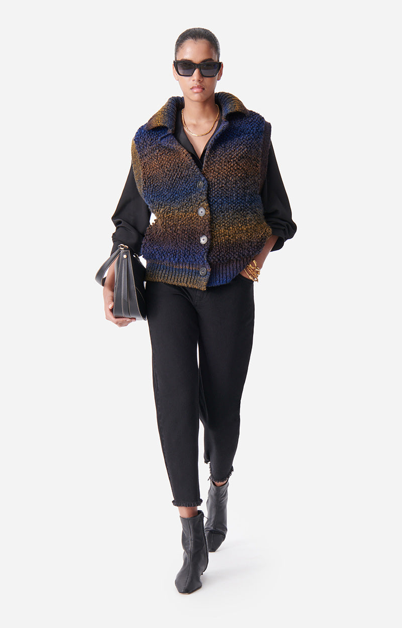 18 QTY NEW // PETROLE / Gilet Sans Manches Dilda - PETROLE