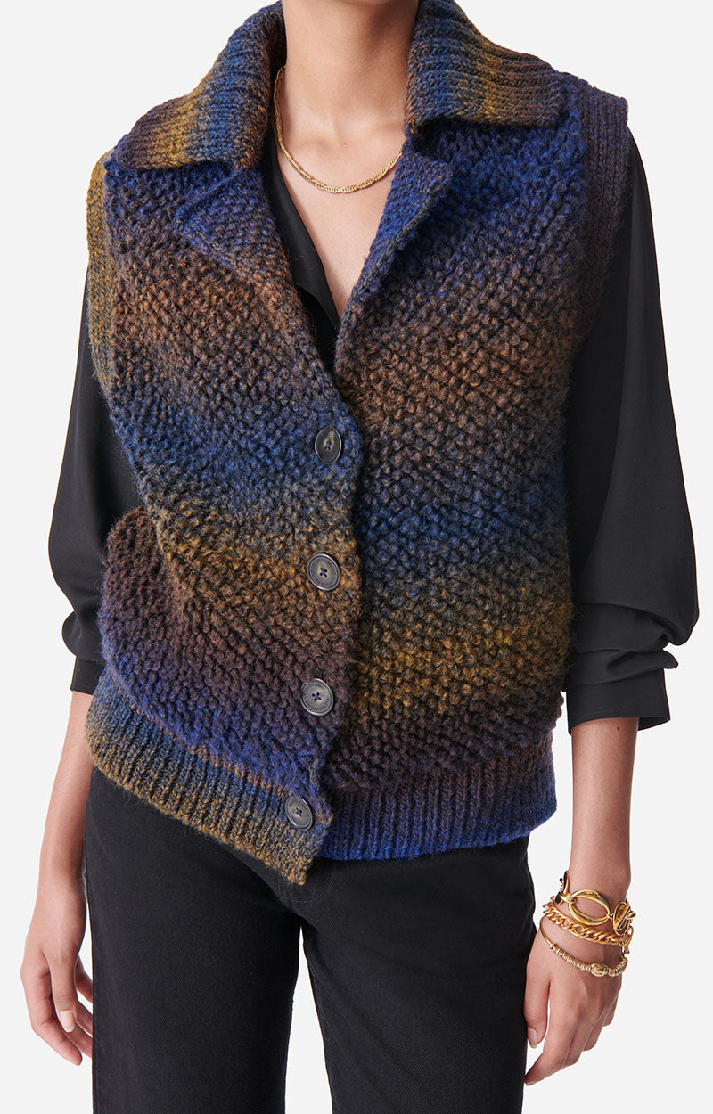 18 QTY NEW // PETROLE / Gilet Sans Manches Dilda - PETROLE