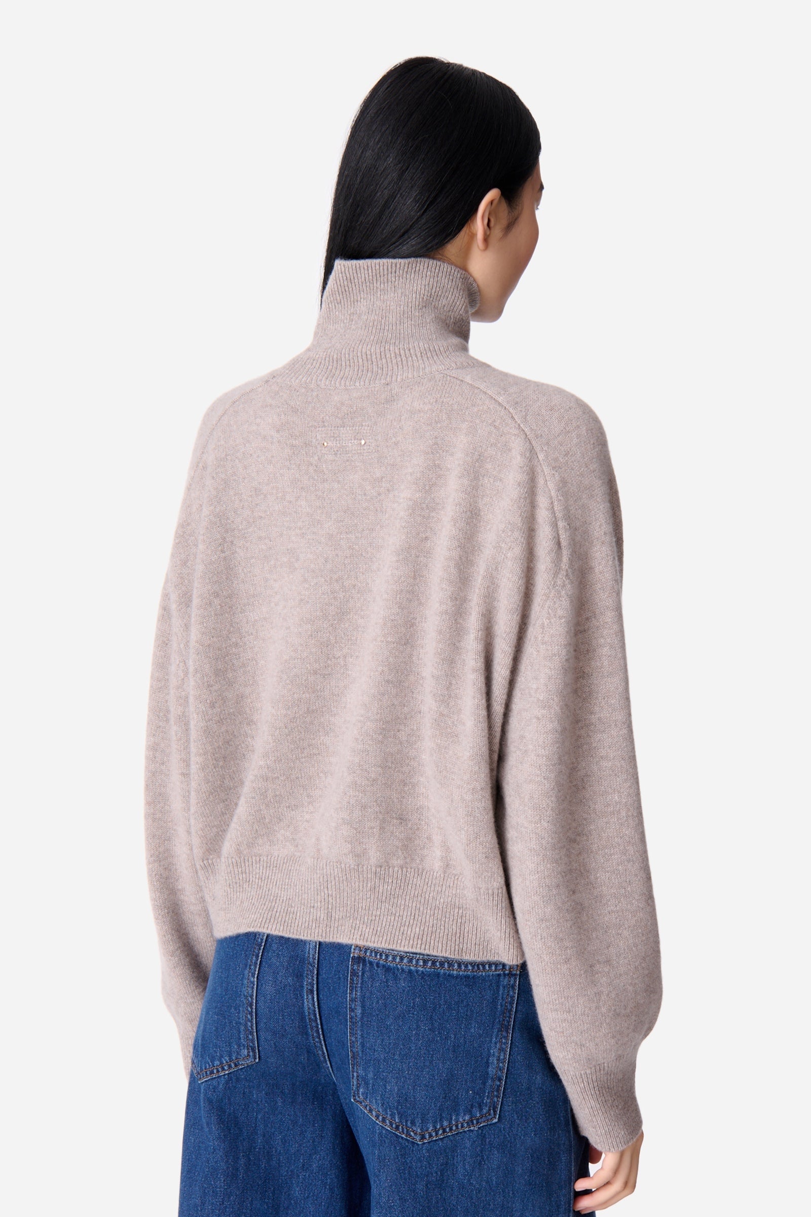 Pull col roulé Dolmia en cachemire - Taupe