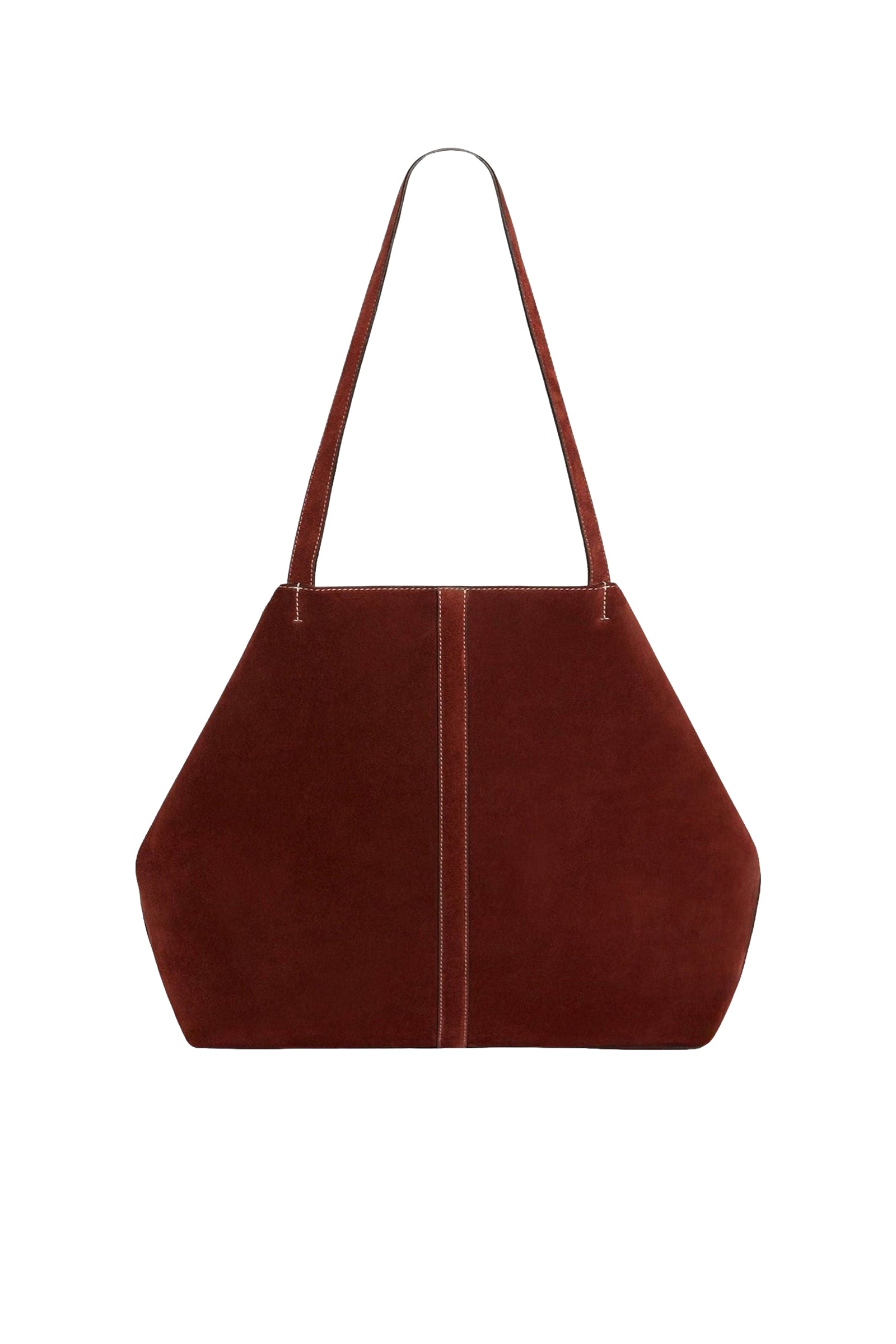 Iconic Daily large suede tote bag - Cognac